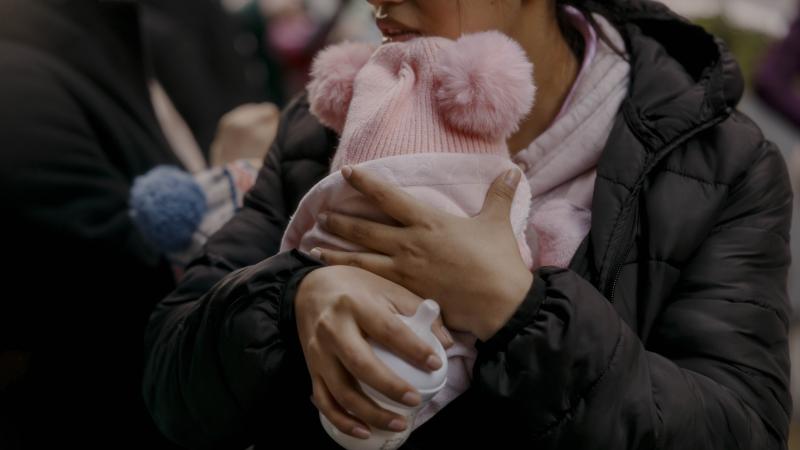 Neighbors visiting Trinity's Compassion Market, November 14, 2024