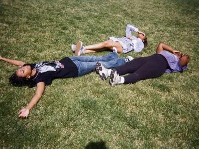 Youth lying on the grass