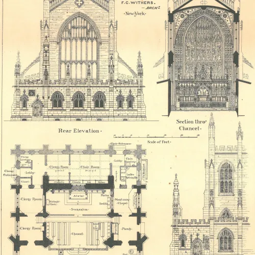 Plan for 1877 addition to Trinity Church
